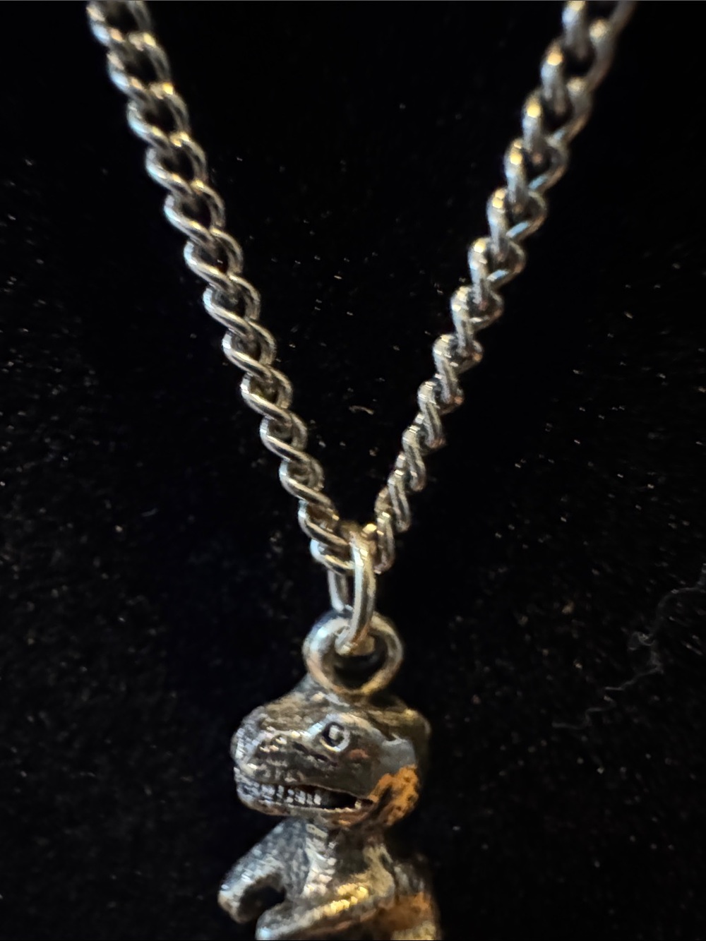 Gold Dinosaur Pendant Necklace - Reptile Charm - Picture 4 of 5